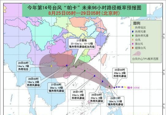 台风帕卡路径图图2